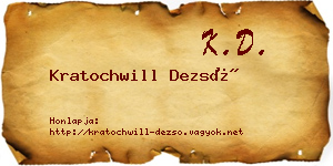 Kratochwill Dezső névjegykártya